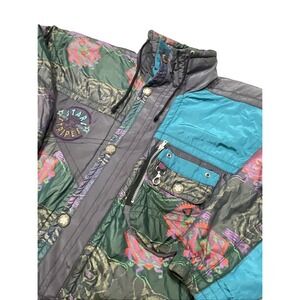 Vintage Luhta Sport Stars and Stripes Jacket 1980's  Sz 40 Tiger‎ Pattern